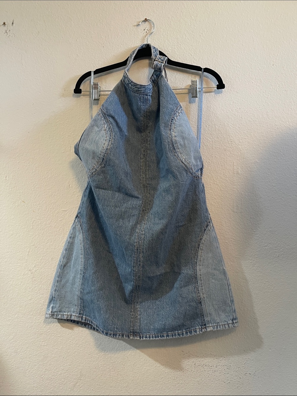 Zara Denim Halter Mini Dress - Light Blue
Size L